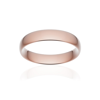 Alliance classique demi jonc confort or 750 rose poli 4,5 mm