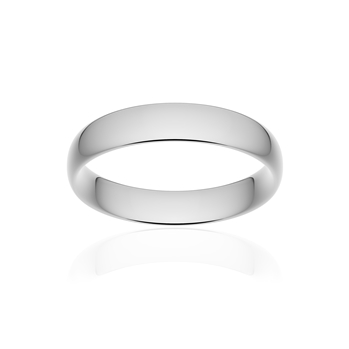 Alliance classique demi jonc confort or 750 blanc poli 4,5 mm
