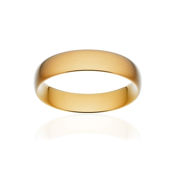 Alliance classique demi jonc confort or 750 jaune brossé 5 mm
