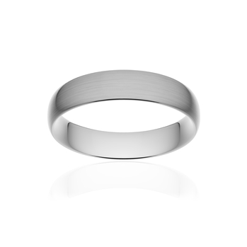 Alliance classique demi jonc confort or 750 blanc brossé 5 mm