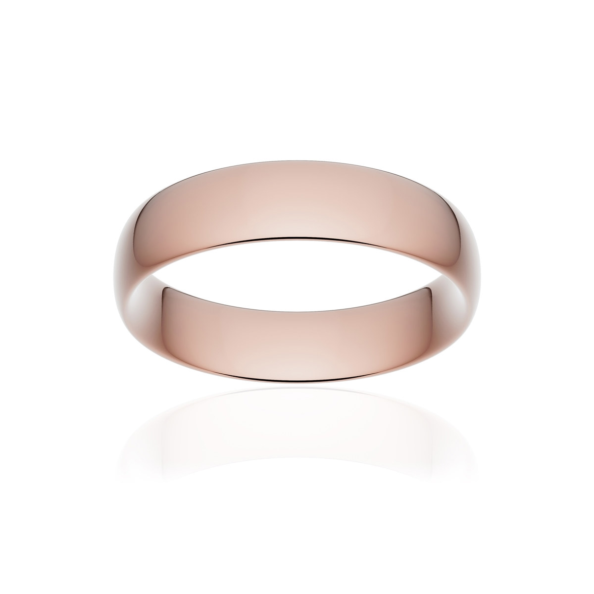 Alliance classique demi jonc confort or 750 rose poli 5,5 mm