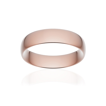 Alliance classique demi jonc confort or 750 rose poli 5,5 mm