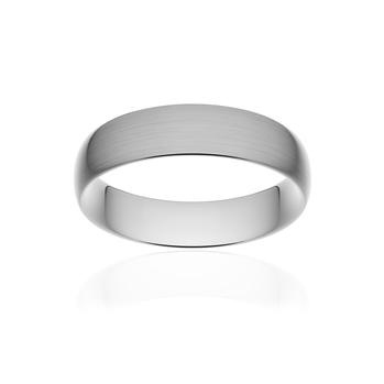 Alliance classique demi jonc confort or 375 blanc brossé 5,5 mm