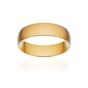 Alliance classique demi jonc confort or 750 jaune brossé 6 mm