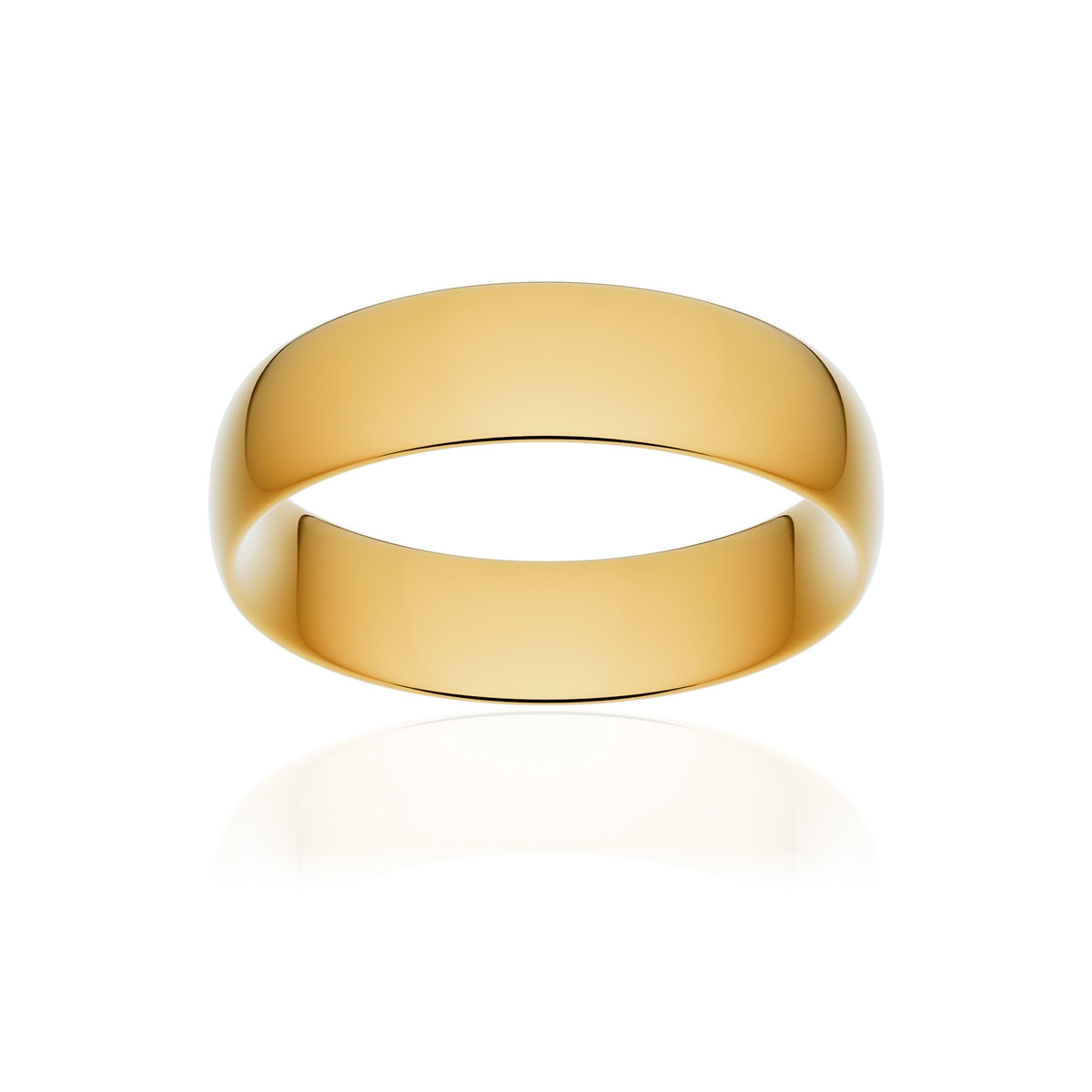 Alliance classique demi jonc confort or 375 jaune poli 6 mm