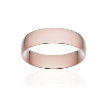 Alliance classique demi jonc confort or 750 rose brossé 6 mm