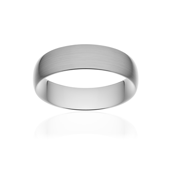Alliance classique demi jonc confort or 375 blanc brossé 6 mm