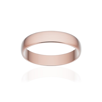 Alliance classique demi jonc or 750 rose brossé 4 mm