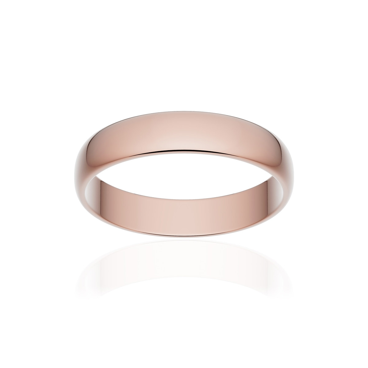 Alliance classique demi jonc or 750 rose poli 4 mm