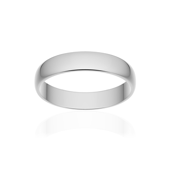 Alliance classique demi jonc or 750 blanc poli 4 mm