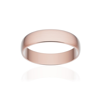 Alliance classique demi jonc or 750 rose brossé 4,5 mm