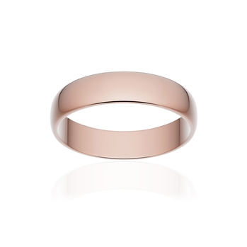 Alliance classique demi jonc or 750 rose poli 4,5 mm