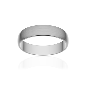 Alliance classique demi jonc or 750 blanc brossé 4,5 mm