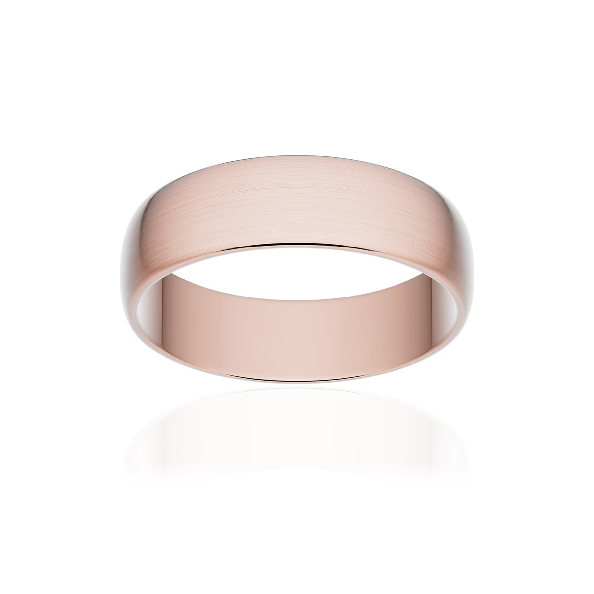 Alliance classique demi jonc or 750 rose brossé 5,5 mm