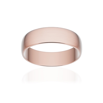 Alliance classique demi jonc or 750 rose brossé 5,5 mm