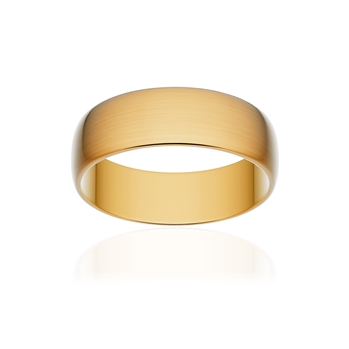 Alliance classique demi jonc or 375 jaune brossé 6 mm
