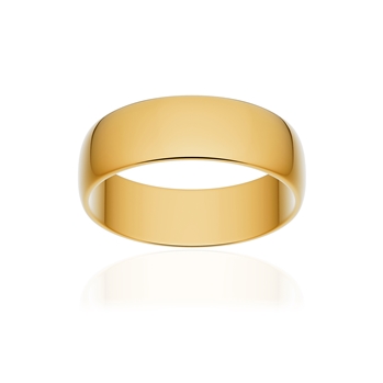 Alliance classique demi jonc or 375 jaune poli 6 mm