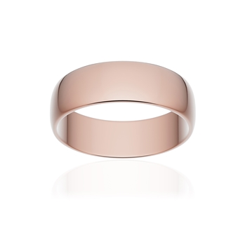 Alliance classique demi jonc or 750 rose poli 6 mm