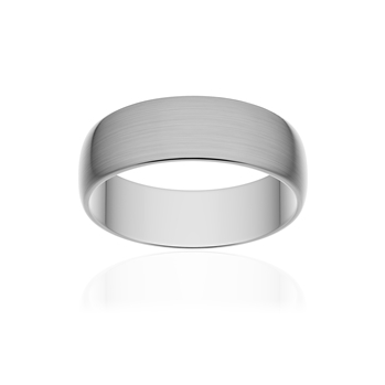 Alliance classique demi jonc or 750 blanc brossé 6 mm