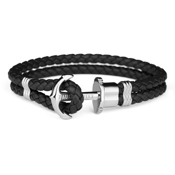 Bracelet Paul Hewitt acier cuir 20 cm