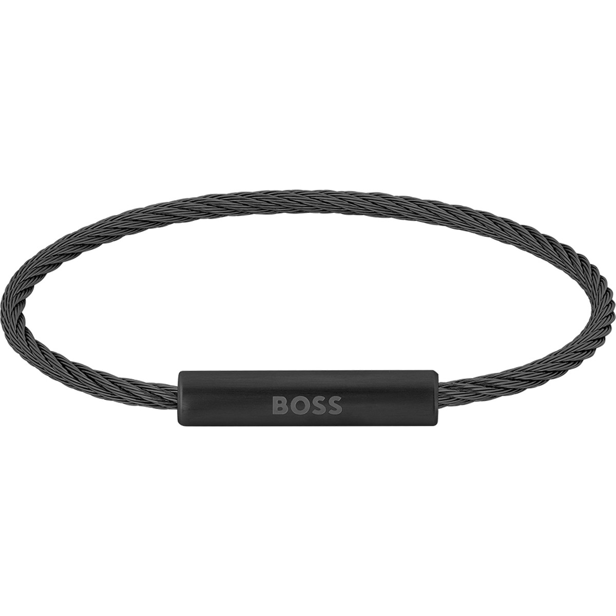 Bracelet homme Boss acier noir 19,5 cm