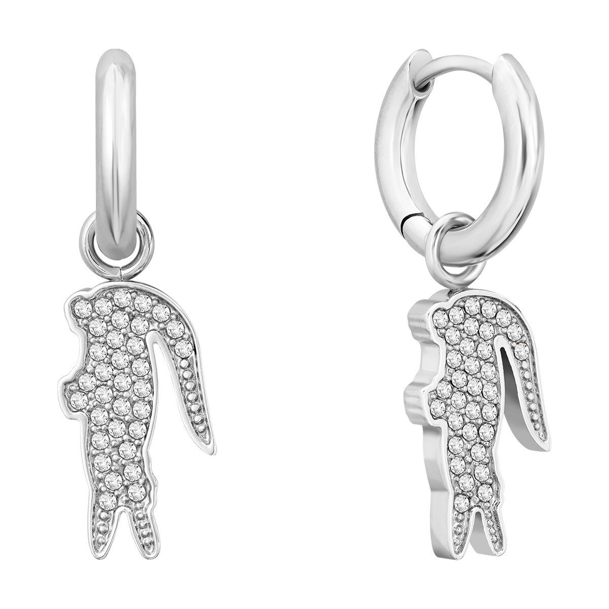 Boucles d'oreilles LACOSTE acier avec zircon blanc