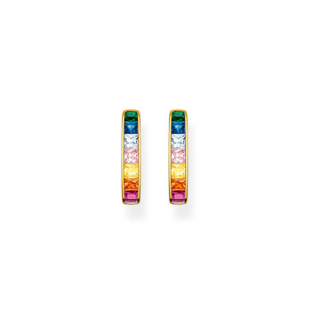 THOMAS SABO zilveren oorbellen 925 goud veelkleurige zirkonia's