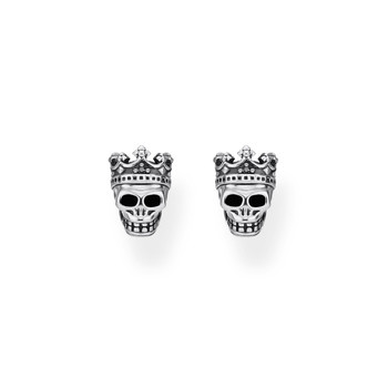 Boucles d'oreilles THOMAS SABO argent tête de mort et zirconias