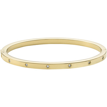 Bracelet FOSSIL acier inoxydable doré rigide strass
