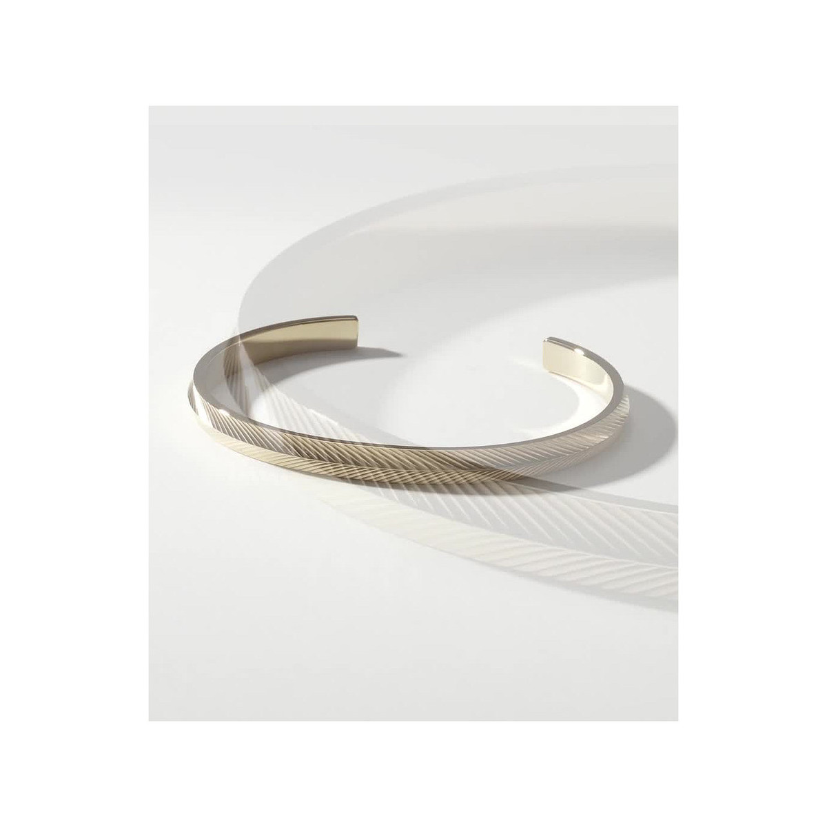 Bracelet FOSSIL acier doré inoxydable rigide - vue D2