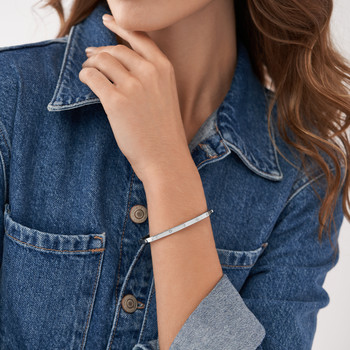 Bracelet FOSSIL acier jonc rigide