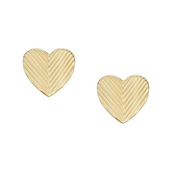Boucles d'oreilles FOSSIL Harlow Hearts acier inoxydable doré