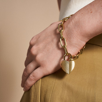 Bracelet FOSSIL Harlow Hearts acier inoxydable doré
