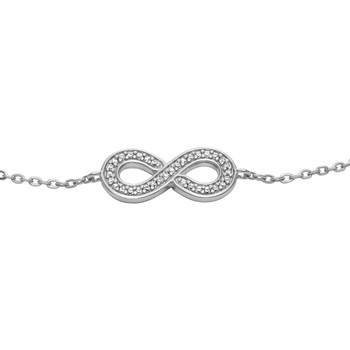 Bracelet FOSSIL argent 925 infini et zirconias 19 cm