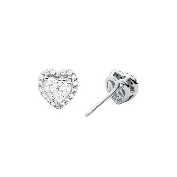 Earrings MICHAEL KORS silver 925 rhodium-plated hearts zirconias