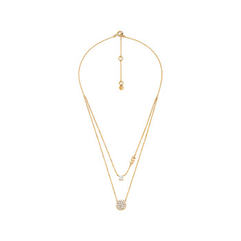 MICHAEL KORS double row silver 925 gold zirconias necklace 45 cm