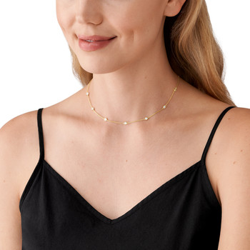 Ketting MICHAEL KORS zilver 925 goud zirkonia's 43 cm