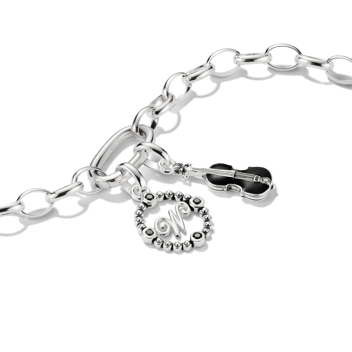 Charm's THOMAS SABO X WEDNESDAY W Mercredi argent 925 zirconia noir - vue D1