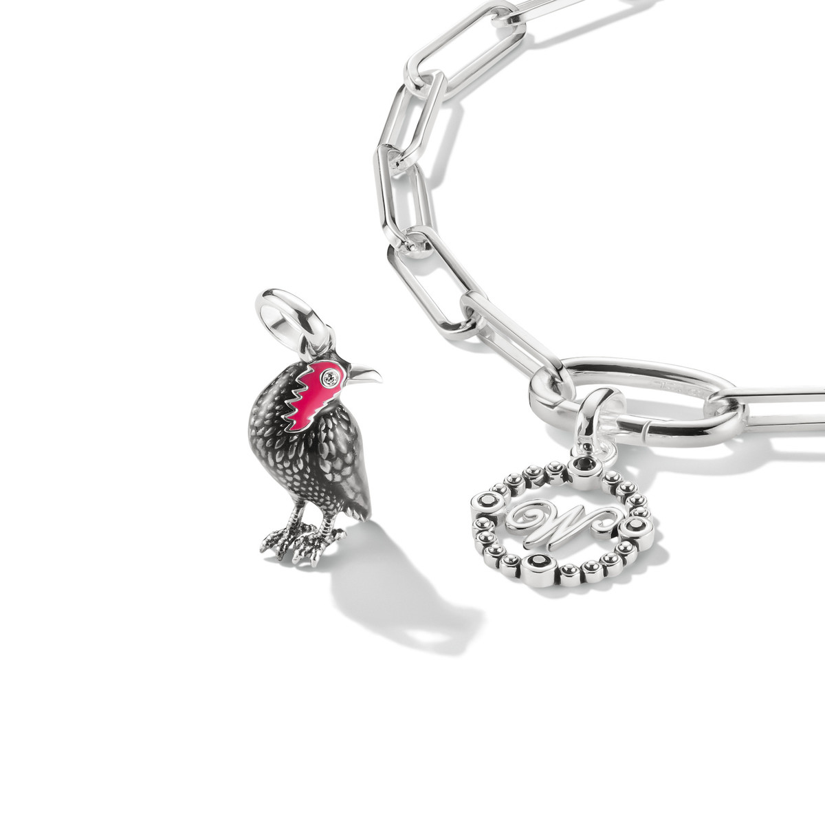 Charm's THOMAS SABO X WEDNESDAY Corbeau Mercredi argent 925 zirconia noir - vue D1