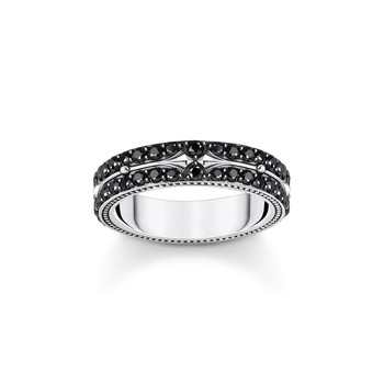 Bague THOMAS SABO rebellious glam argent 925 zirconia noir