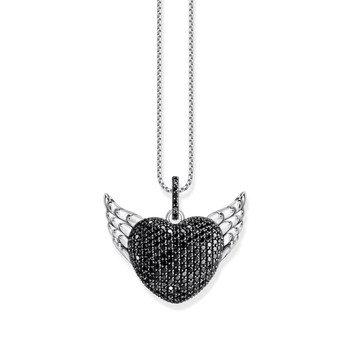 Pendentif THOMAS SABO REBELLIOUS GLAM coeur avec ailes argent 925 zirconia noir