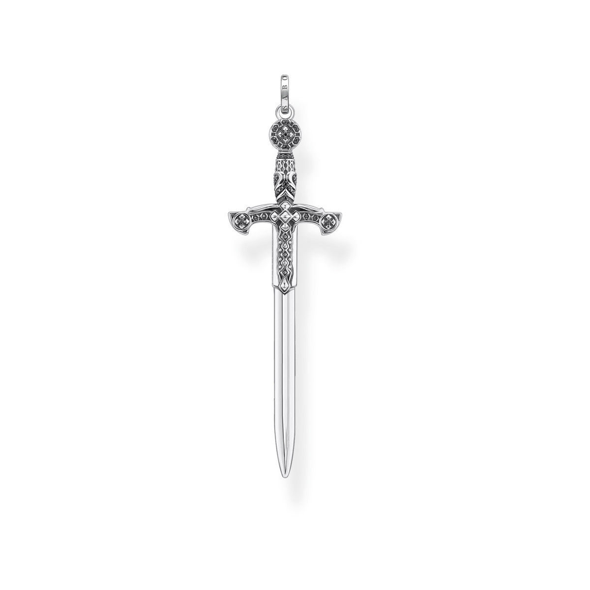 Pendentif THOMAS SABO REBEL KINGDOM argent 925 rubis synthetique rouge zirconia noir - vue 3