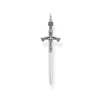 Pendentif THOMAS SABO REBEL KINGDOM argent 925 rubis synthetique rouge zirconia noir
