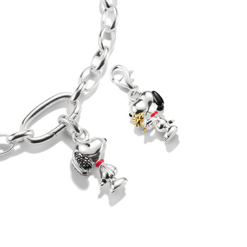 Charm's THOMAS SABO X PEANUTS Snoopy Pavé argent 925 zirconia noir