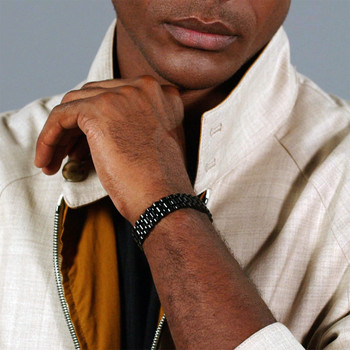 Zwarte stalen armband