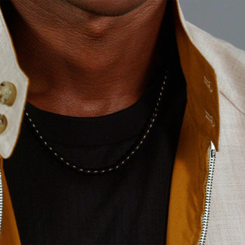 Collier acier noir 51cm