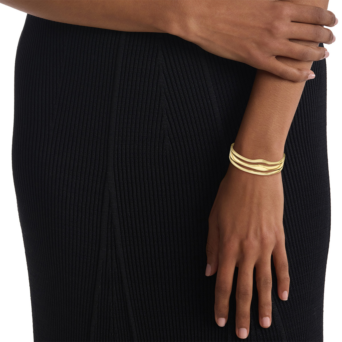 Bracelet CALVIN KLEIN acier doré - vue porté 1