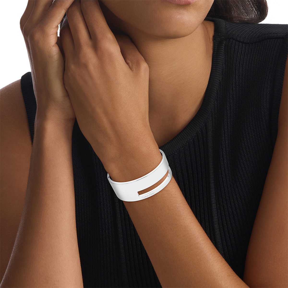 Bracelet CALVIN KLEIN acier argent - vue porté 1
