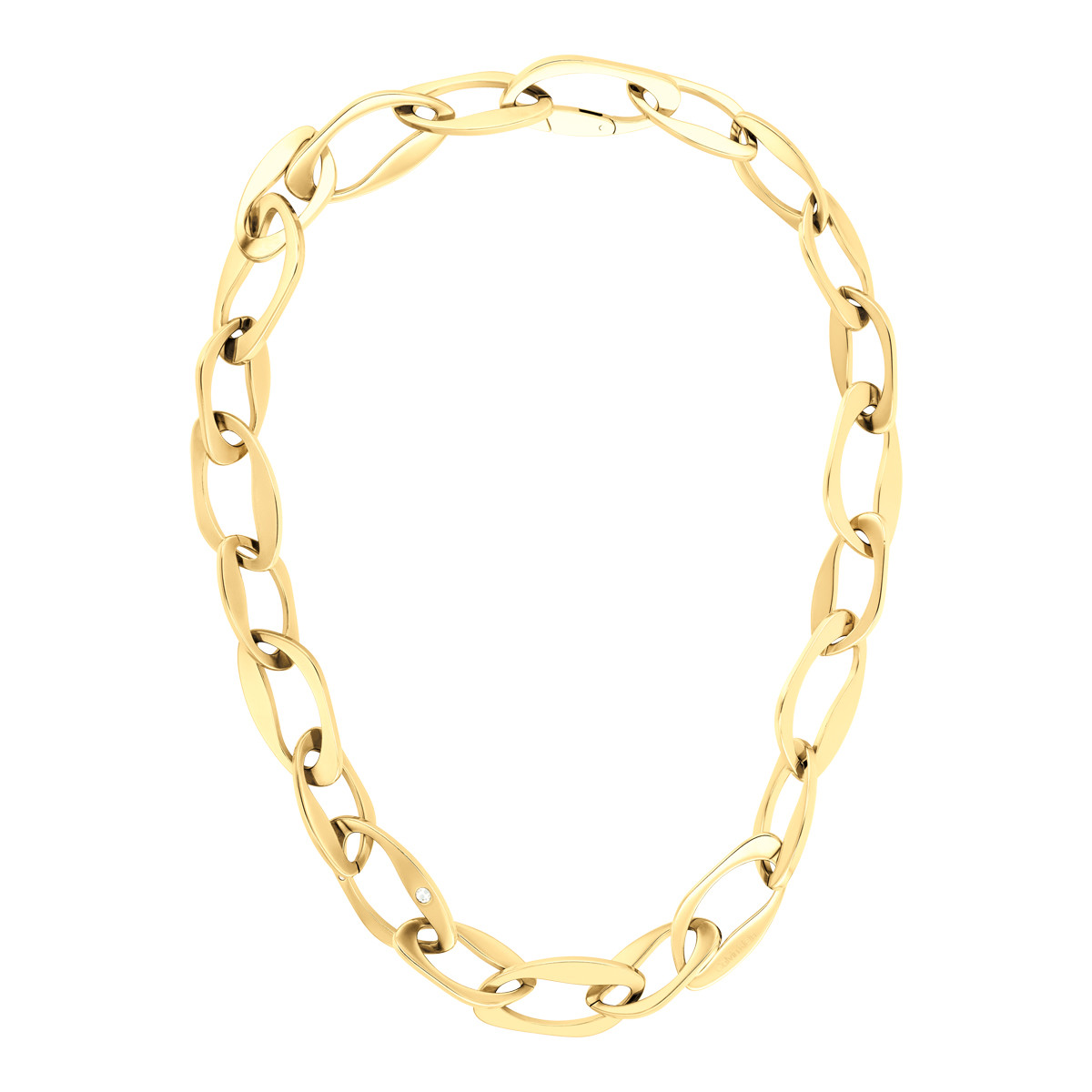 Collier acier doré jaune 50cm