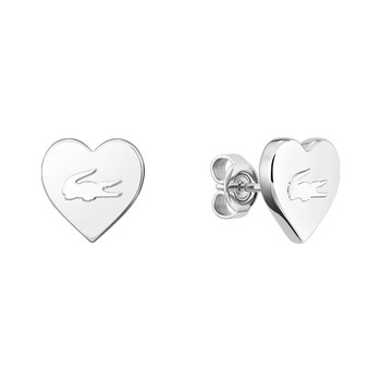 Boucles d'oreille LACOSTE femme Love My Croc coeur acier